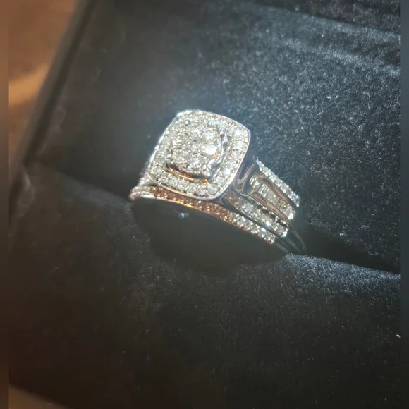 Diamond Wedding Ring Set | Size 7, 6.75 | 925 Sterling Silver | 0.51 ctw - Picture 11 of 16